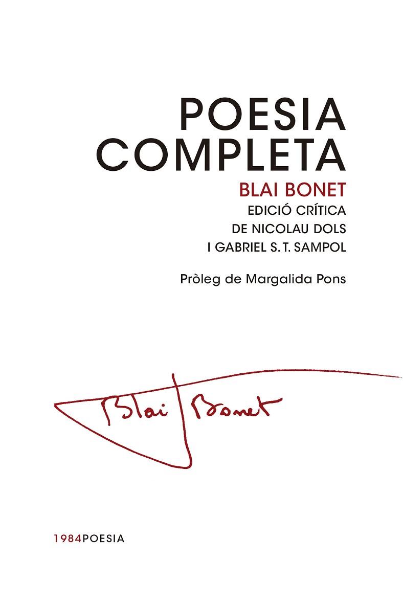 POESIA COMPLETA BLAI BONET | 9788415835462 | BONET, BLAI | Llibreria Online de Vilafranca del Penedès | Comprar llibres en català
