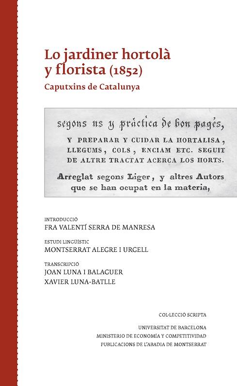LO JARDINER HORTOLÀ Y FLORISTA (1852) | 9788498838657 | ALEGRE I URGELL, MONTSERRAT/LUNA I BALAGUER, JOAN/LUNA-BATLLE, XAVIER | Llibreria Online de Vilafranca del Penedès | Comprar llibres en català