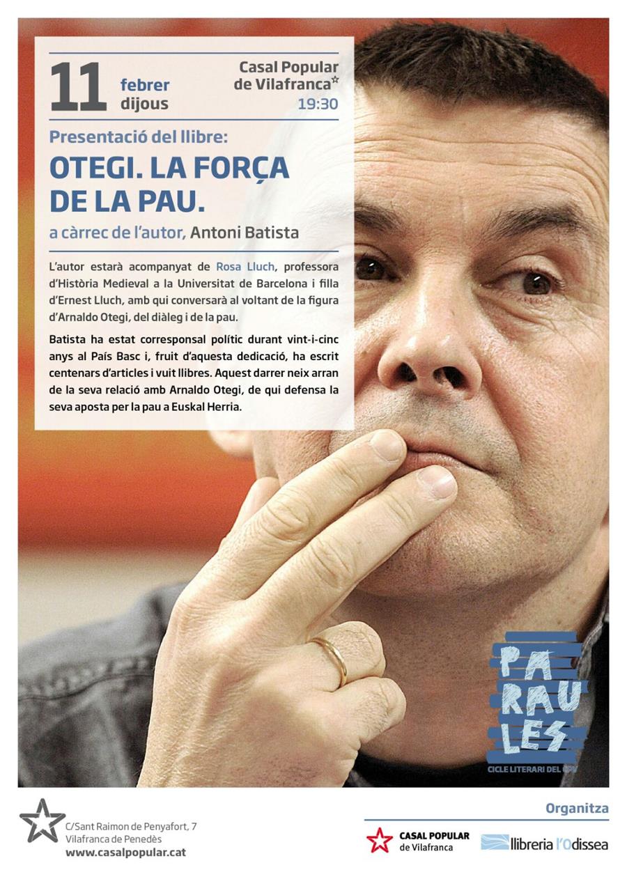 Presentació del llibre "Otegi. La força de la pau" - Llibreria Online de Vilafranca del Penedès | Comprar llibres en català