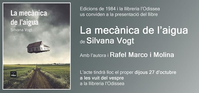 Silvana Vogt presentarà La mecànica de l’aigua a l’Odissea | Llibreria Online de Vilafranca del Penedès | Comprar llibres en català