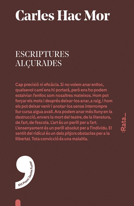 ESCRIPTURES ALÇURADES | 9788416738007 | HAC MOR, CARLES | Llibreria Online de Vilafranca del Penedès | Comprar llibres en català