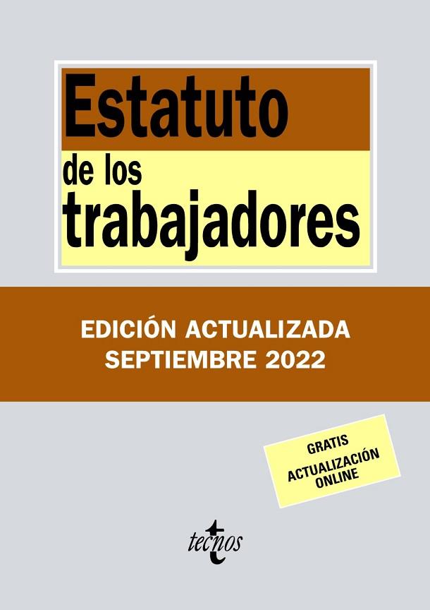 ESTATUTO DE LOS TRABAJADORES ( 2022 ) | 9788430985647 | EDITORIAL TECNOS | Llibreria L'Odissea - Libreria Online de Vilafranca del Penedès - Comprar libros
