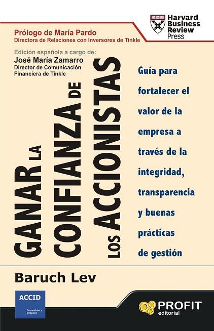 GANAR LA CONFIANZA DE LOS ACCIONISTAS | 9788415505211 | LEV, BARUCH | Llibreria Online de Vilafranca del Penedès | Comprar llibres en català