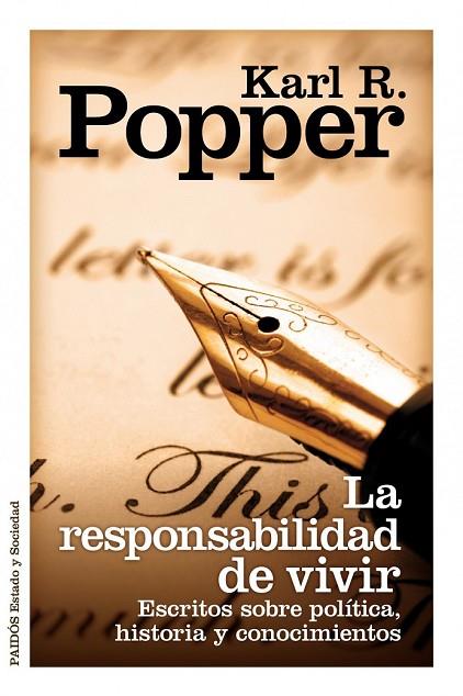 LA RESPONSABILIDAD DE VIVIR | 9788449325809 | POPPER, KARL R | Llibreria Online de Vilafranca del Penedès | Comprar llibres en català