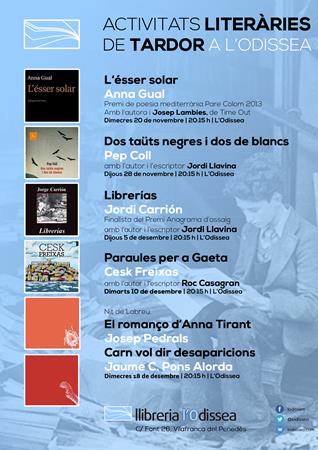 Activitats literàries de tardor | Llibreria Online de Vilafranca del Penedès | Comprar llibres en català