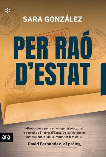 PER RAÓ D'ESTAT | 9788417804343 | GONZÁLEZ MUÑOZ, SARA | Llibreria Online de Vilafranca del Penedès | Comprar llibres en català