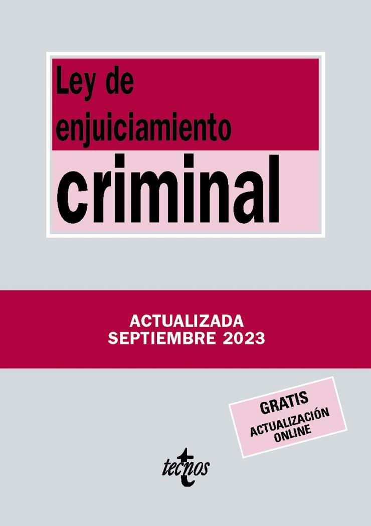 LEY DE ENJUICIAMIENTO CRIMINAL | 9788430988556 | EDITORIAL TECNOS | Llibreria L'Odissea - Libreria Online de Vilafranca del Penedès - Comprar libros