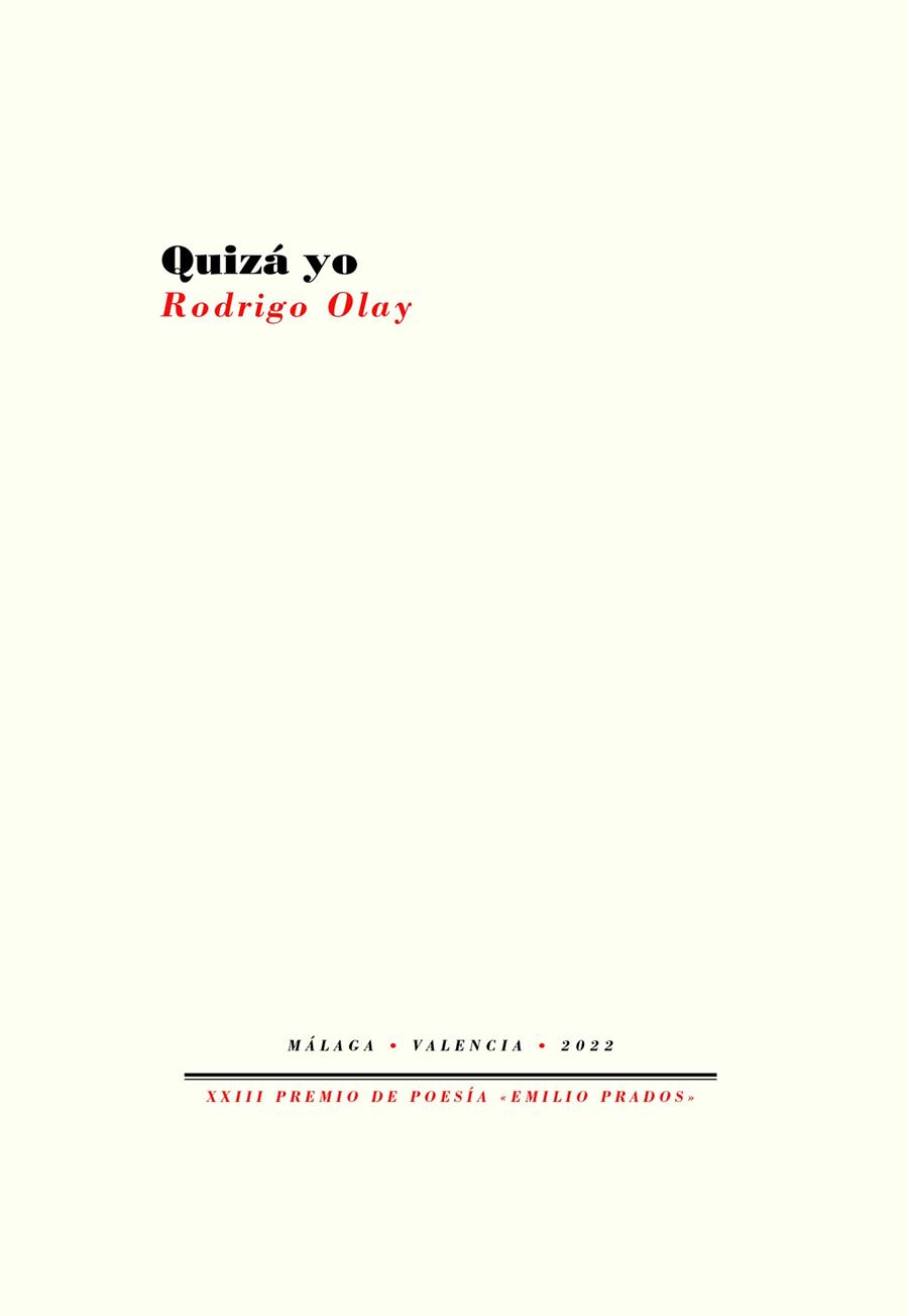 QUIZA YO | 9788419633156 | OLAY, RODRIGO | Llibreria Online de Vilafranca del Penedès | Comprar llibres en català