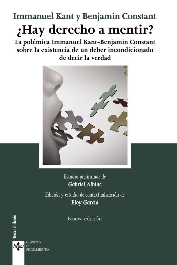 ¿HAY DERECHO A MENTIR? | 9788430982073 | KANT, IMMANUEL/CONSTANT, BENJAMIN | Llibreria Online de Vilafranca del Penedès | Comprar llibres en català
