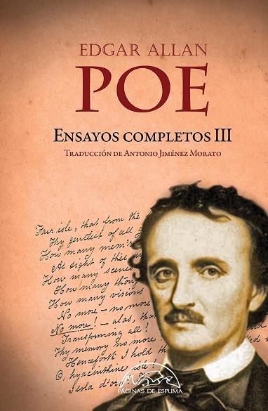 ENSAYOS COMPLETOS III | 9788483933299 | POE, EDGAR ALLAN | Llibreria Online de Vilafranca del Penedès | Comprar llibres en català