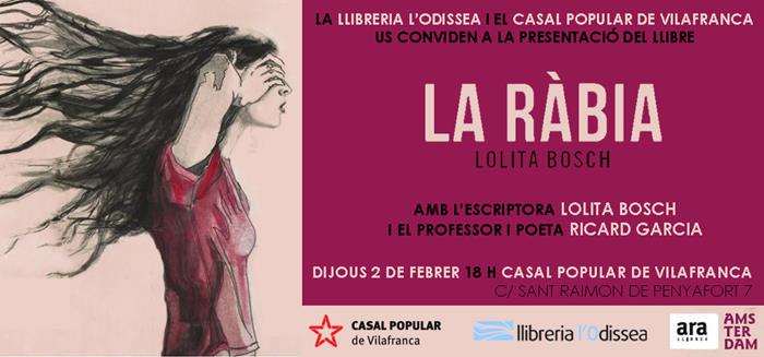 Lolita Bosch serà a Vilafranca per parlar de La Ràbia | Llibreria Online de Vilafranca del Penedès | Comprar llibres en català