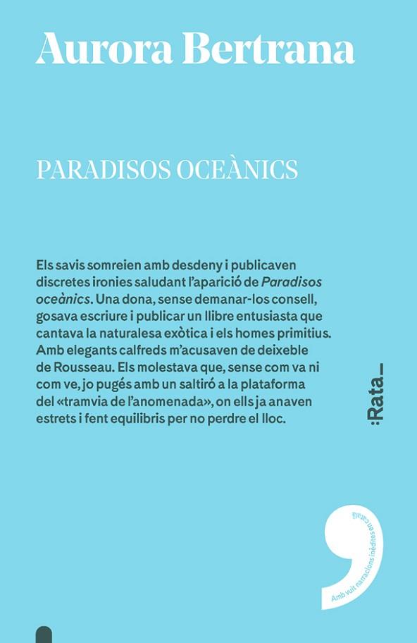 PARADISOS OCEÀNICS | 9788416738335 | BERTRANA, AURORA | Llibreria Online de Vilafranca del Penedès | Comprar llibres en català