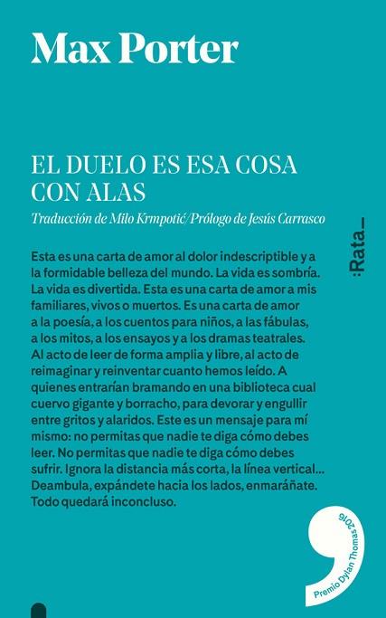 EL DUELO ES ESA COSA CON ALAS | 9788494489150 | PORTER, MAX | Llibreria Online de Vilafranca del Penedès | Comprar llibres en català