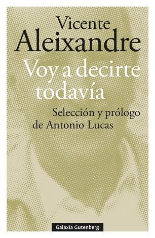VOY A DECIRTE TODAVIA | 9788419075758 | ALEIXANDRE, VICENTE | Llibreria Online de Vilafranca del Penedès | Comprar llibres en català