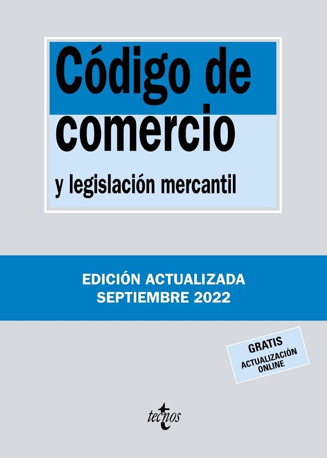 CÓDIGO DE COMERCIO | 9788430985593 | EDITORIAL TECNOS | Llibreria Online de Vilafranca del Penedès | Comprar llibres en català
