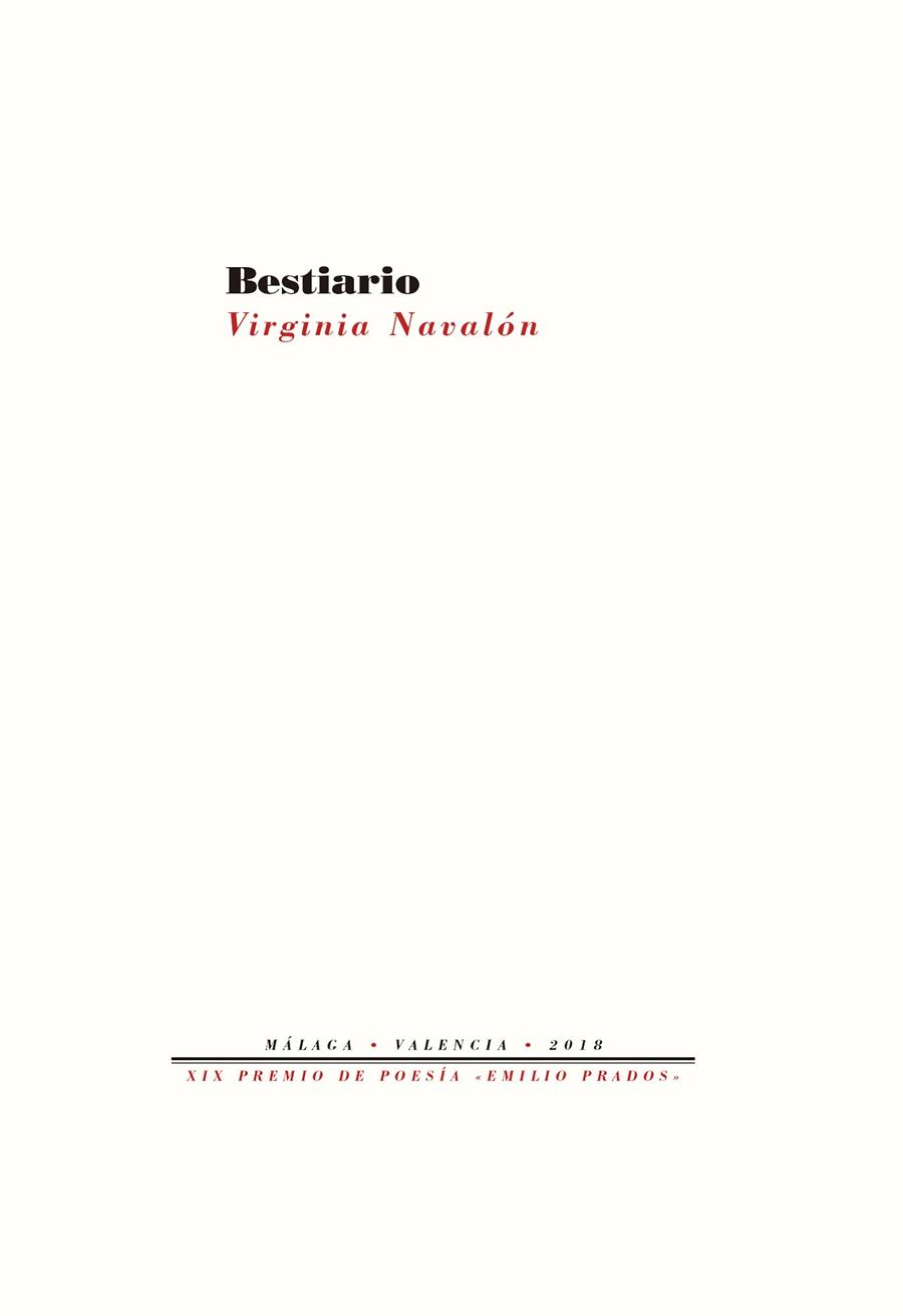 BESTIARIO | 9788417143916 | NAVALÓN MARTÍNEZ, VIRGINIA | Llibreria Online de Vilafranca del Penedès | Comprar llibres en català