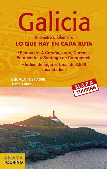 MAPA DE CARRETERAS GALICIA (DESPLEGABLE), ESCALA 1:340.000 | 9788491582953 | ANAYA TOURING | Llibreria Online de Vilafranca del Penedès | Comprar llibres en català