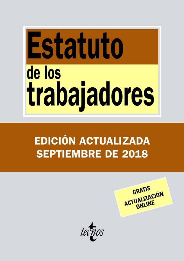 ESTATUTO DE LOS TRABAJADORES SETEMBRE 2018 | 9788430975129 | AA VV | Llibreria Online de Vilafranca del Penedès | Comprar llibres en català
