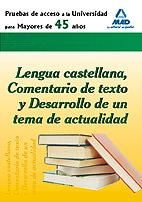PRUEBA DE ACCESO A LA UNIVERSIDAD PARA MAYORES DE 45 AÑOS | 9788467637243 | AA.VV. | Llibreria L'Odissea - Libreria Online de Vilafranca del Penedès - Comprar libros