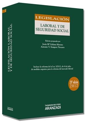 LEGISLACION LABORAL Y SEGURIDAD SOCIAL | 9788499039947 | GALIANA MORENO, JESUS Mº SEMPERE NAVARRO, ANTONIO | Llibreria Online de Vilafranca del Penedès | Comprar llibres en català