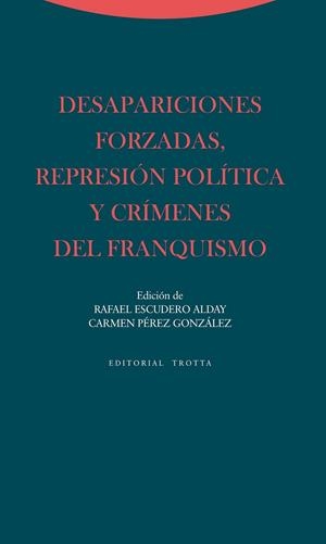 DESAPARICIONES FORZADAS REPRESIÓN POLÍTICA Y CRÍMENES DEL FRANQUISMO | 9788498794564 | ESCUDERO, RAFAEL / GONZÁLEZ, CARMEN | Llibreria Online de Vilafranca del Penedès | Comprar llibres en català