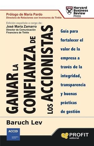 GANAR LA CONFIANZA DE LOS ACCIONISTAS | 9788415505211 | LEV, BARUCH | Llibreria L'Odissea - Libreria Online de Vilafranca del Penedès - Comprar libros