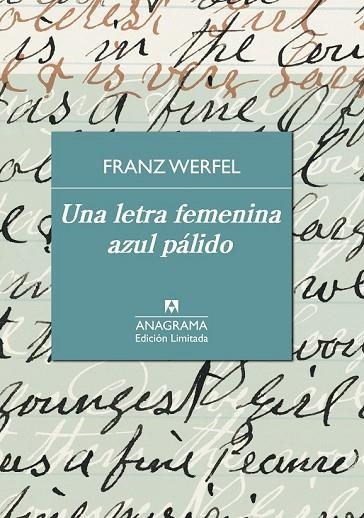 UNA LETRA FEMENINA AZUL PÁLIDO | 9788433928450 | WERFEL, FRANZ | Llibreria Online de Vilafranca del Penedès | Comprar llibres en català