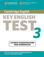 CAMBRIDGE KEY ENGLISH TEST 3 STUDENT'S BOOK | 9780521754781 | CAMBRIDGE ESOL | Llibreria L'Odissea - Libreria Online de Vilafranca del Penedès - Comprar libros