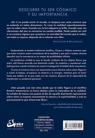 TÚ ERES EL UNIVERSO | 9788484457145 | CHOPRA, DEEPAK / KAFATOS, MENAS | Llibreria L'Odissea - Libreria Online de Vilafranca del Penedès - Comprar libros