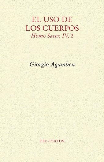 EL USO DE LOS CUERPOS | 9788417143121 | AGAMBEN, GIORGIO | Llibreria L'Odissea - Libreria Online de Vilafranca del Penedès - Comprar libros