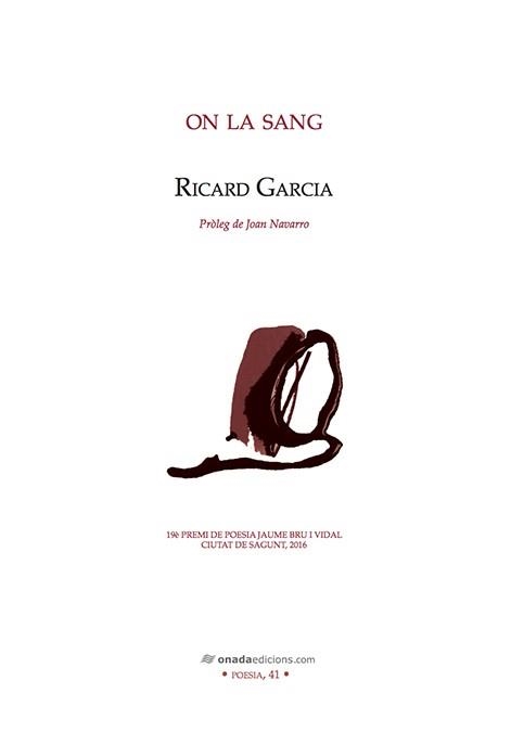 ON LA SANG | 9788416505920 | GARCIA LÓPEZ, RICARD | Llibreria L'Odissea - Libreria Online de Vilafranca del Penedès - Comprar libros