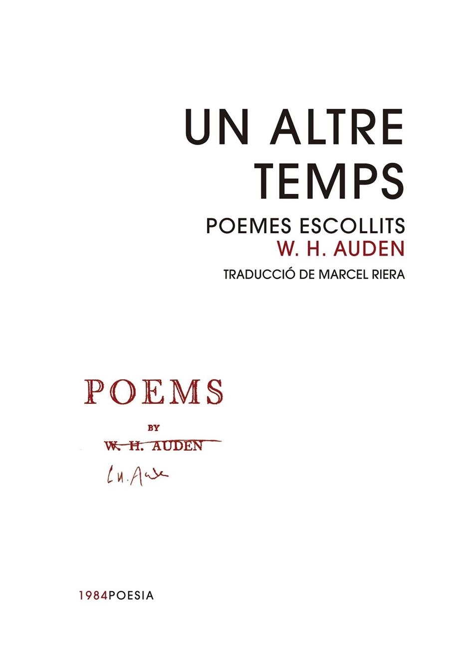 UN ALTRE TEMPS | 9788416987344 | AUDEN, WYSTAN HUGH | Llibreria L'Odissea - Libreria Online de Vilafranca del Penedès - Comprar libros