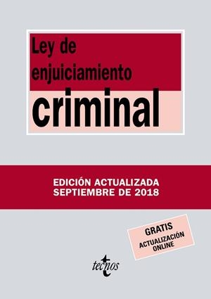 LEY DE ENJUICIAMIENTO CRIMINAL SETEMBRE 2018 | 9788430974979 | AA VV | Llibreria L'Odissea - Libreria Online de Vilafranca del Penedès - Comprar libros