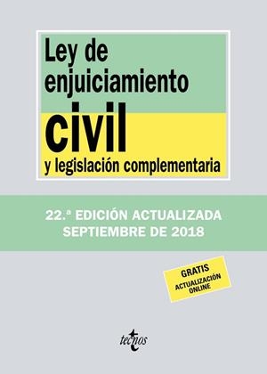 LEY DE ENJUICIAMIENTO CIVIL Y LEGISLACIÓN COMPLEMENTARIA SETEMBRE 2018 | 9788430975068 | AA VV | Llibreria L'Odissea - Libreria Online de Vilafranca del Penedès - Comprar libros