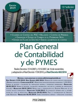 PLAN GENERAL DE CONTABILIDAD Y DE PYMES | 9788436841688 | EDICIONES PIRÁMIDE | Llibreria Online de Vilafranca del Penedès | Comprar llibres en català