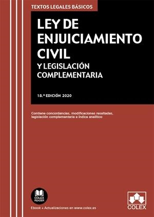 LEY DE ENJUICIAMIENTO CIVIL Y LEGISLACIÓN COMPLEMENTARIA | 9788418025532 | EDITORIAL COLEX S.L. | Llibreria L'Odissea - Libreria Online de Vilafranca del Penedès - Comprar libros