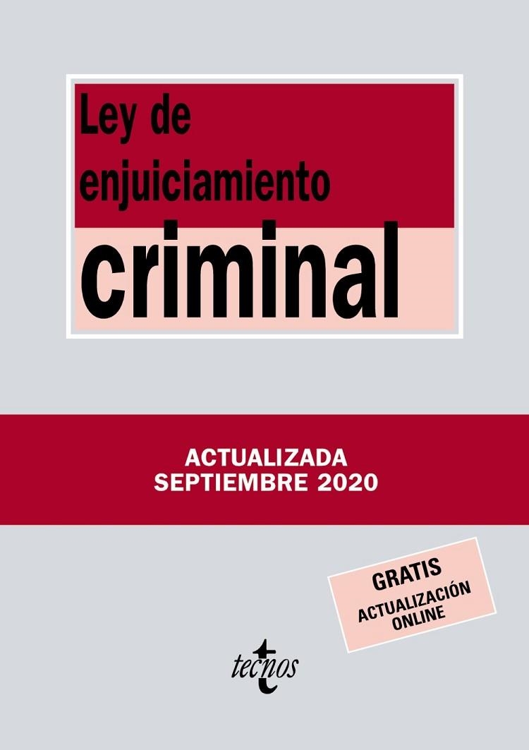 LEY DE ENJUICIAMIENTO CRIMINAL | 9788430980154 | EDITORIAL TECNOS | Llibreria L'Odissea - Libreria Online de Vilafranca del Penedès - Comprar libros