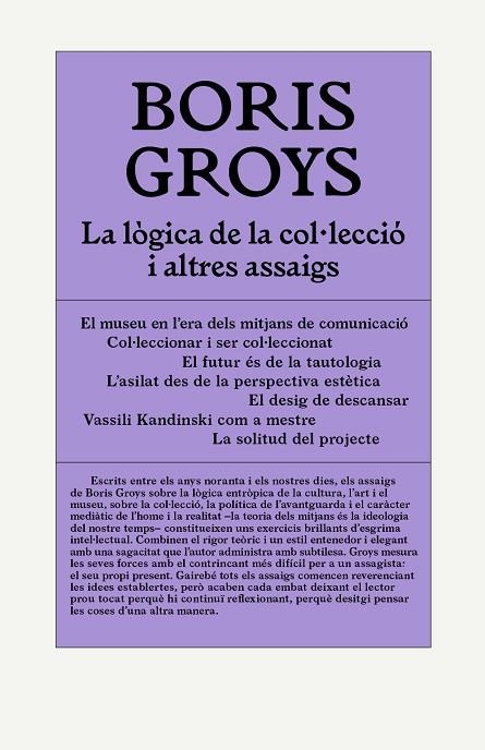 LA LÒGICA DE LA COL·LECCIÓ I ALTRES ASSAIGS | 9788412230574 | GROYS, BORIS | Llibreria L'Odissea - Libreria Online de Vilafranca del Penedès - Comprar libros