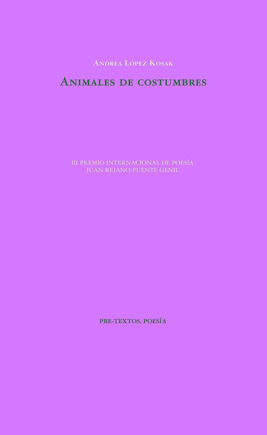 ANIMALES DE COSTUMBRES | 9788418935138 | LÓPEZ KOSAK, ANDREA | Llibreria Online de Vilafranca del Penedès | Comprar llibres en català