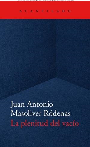 LA PLENITUD DEL VACÍO | 9788418370779 | MASOLIVER RÓDENAS, JUAN ANTONIO | Llibreria Online de Vilafranca del Penedès | Comprar llibres en català