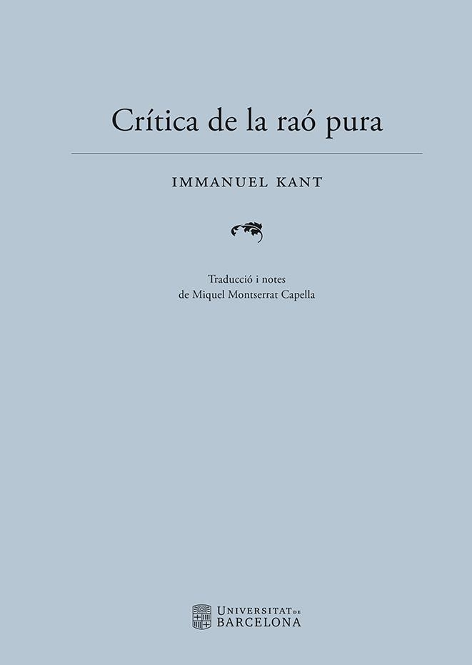 CRÍTICA DE LA RAÓ PURA | 9788410500068 | KANT, IMMANUEL | Llibreria L'Odissea - Libreria Online de Vilafranca del Penedès - Comprar libros
