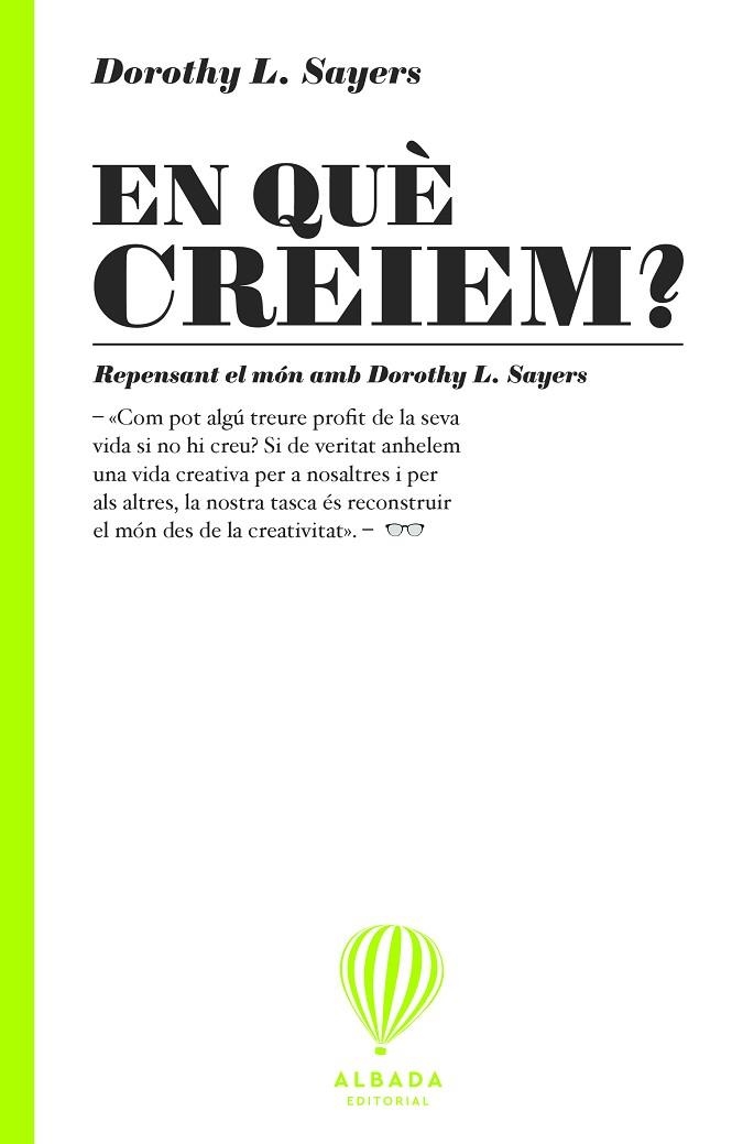 EN QUÈ CREIEM? | 9791399136241 | SAYERS, DOROTHY L. | Llibreria L'Odissea - Libreria Online de Vilafranca del Penedès - Comprar libros