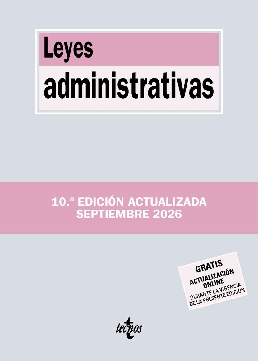 LEYES ADMINISTRATIVAS | 9788430994519 | EDITORIAL TECNOS | Llibreria Online de Vilafranca del Penedès | Comprar llibres en català