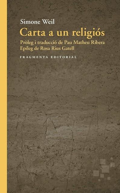 CARTA A UN RELIGIÓS | 9791387548339 | WEIL, SIMONE | Llibreria Online de Vilafranca del Penedès | Comprar llibres en català