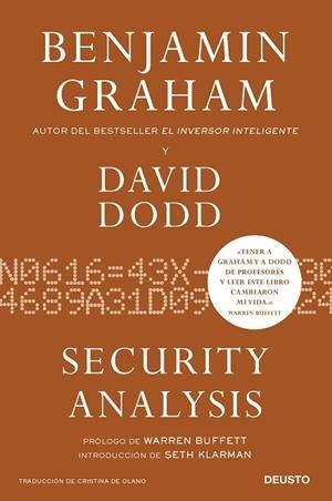 SECURITY ANALYSIS | 9788423436422 | GRAHAM, BENJAMIN | Llibreria L'Odissea - Libreria Online de Vilafranca del Penedès - Comprar libros